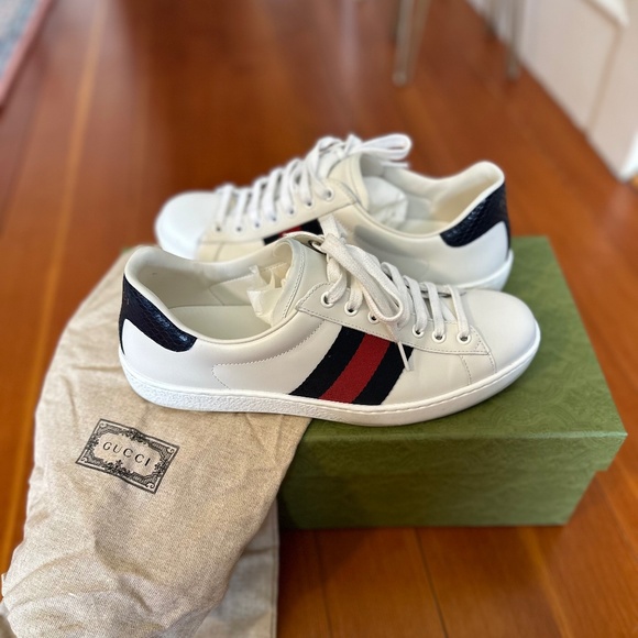 Gucci Ace Mens Leather Low Top Sneaker - Picture 1 of 9